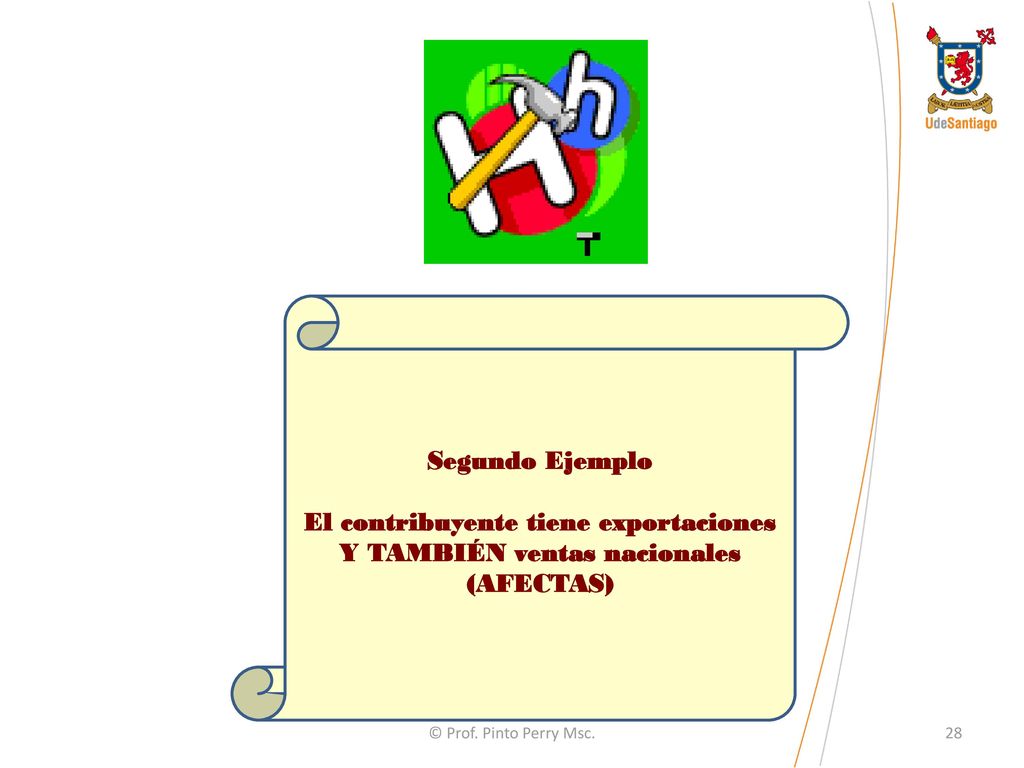 Segundo Ejemplo El contribuyente tiene exportaciones Y TAMBIÉN ventas nacionales (AFECTAS) © Prof.