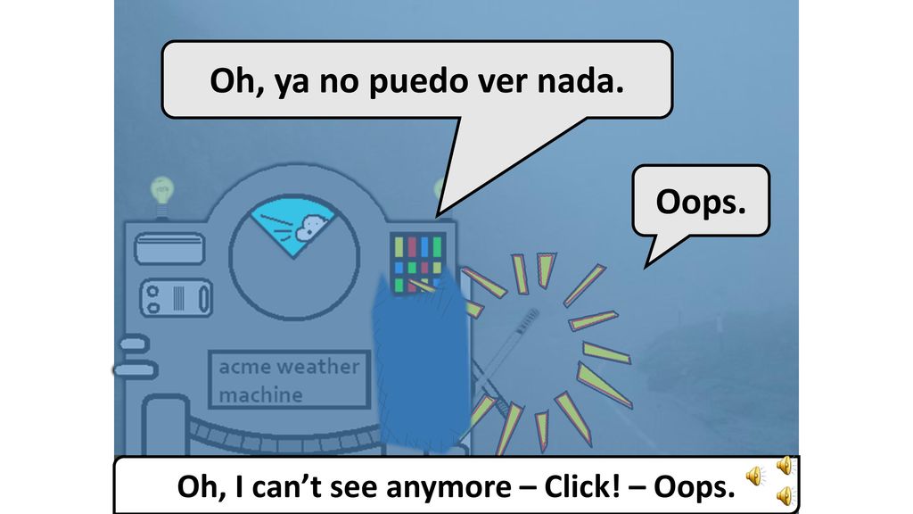 Oh, I can’t see anymore – Click! – Oops.