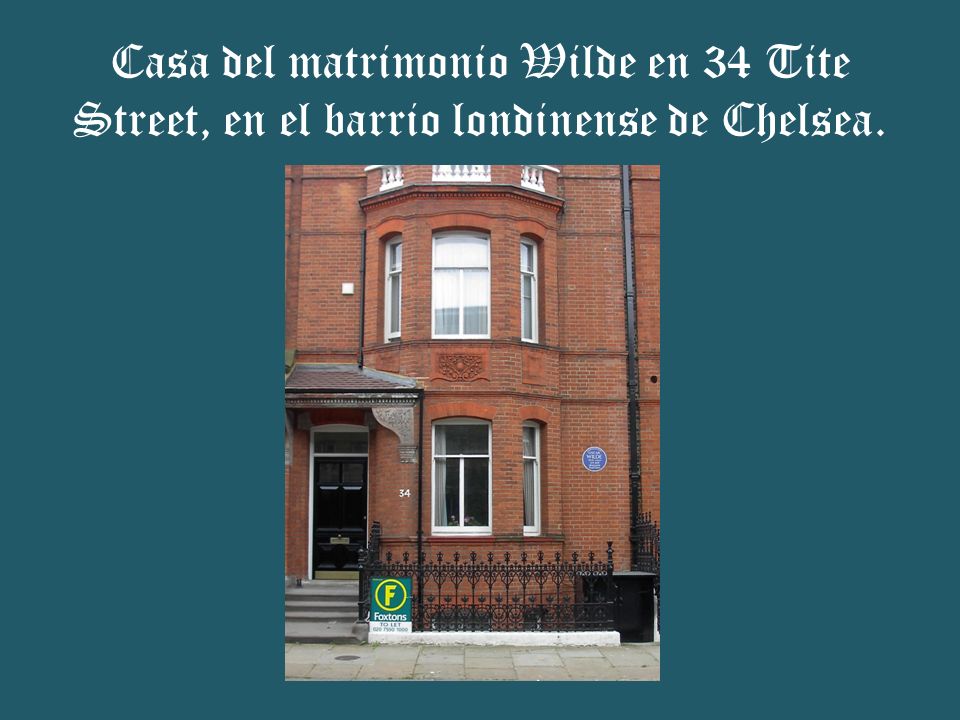 Casa del matrimonio Wilde en 34 Tite Street, en el barrio londinense de Chelsea.