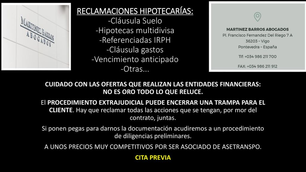 A UNOS PRECIOS MUY COMPETITIVOS POR SER ASOCIADO DE ASETRANSPO.