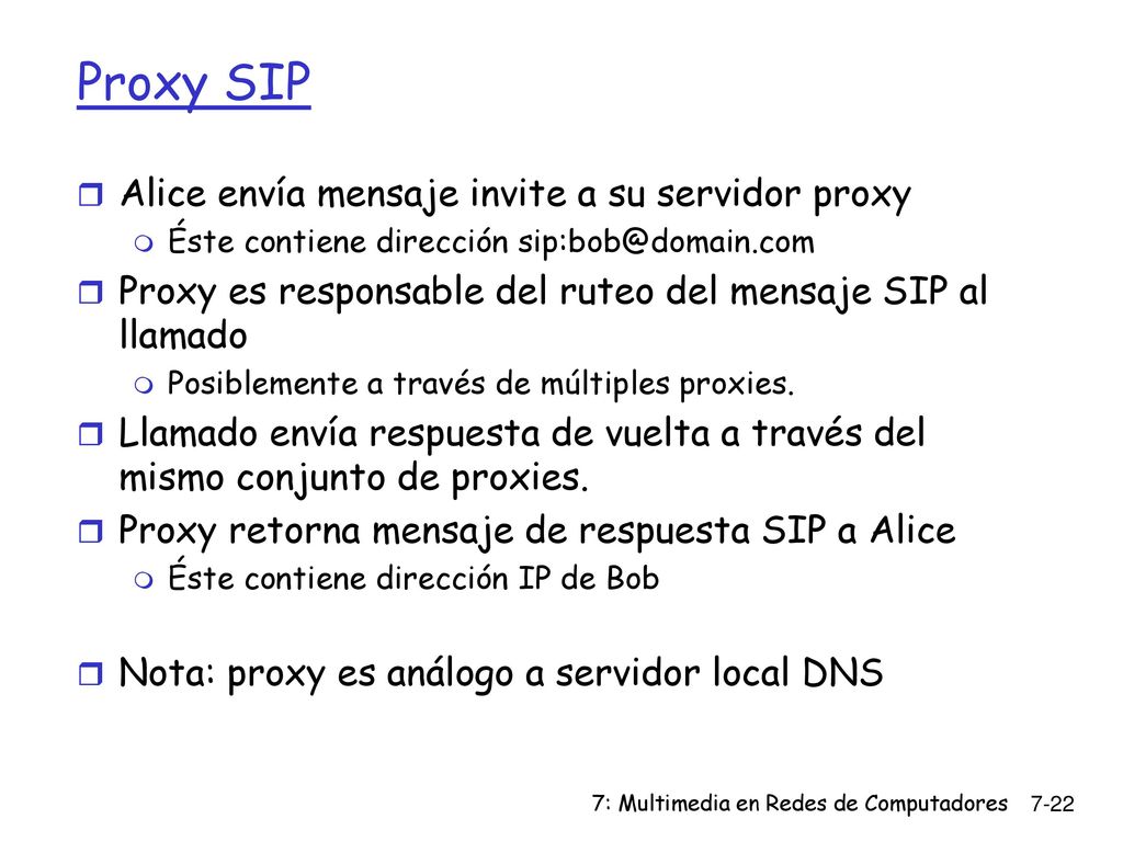Proxy SIP Alice envía mensaje invite a su servidor proxy