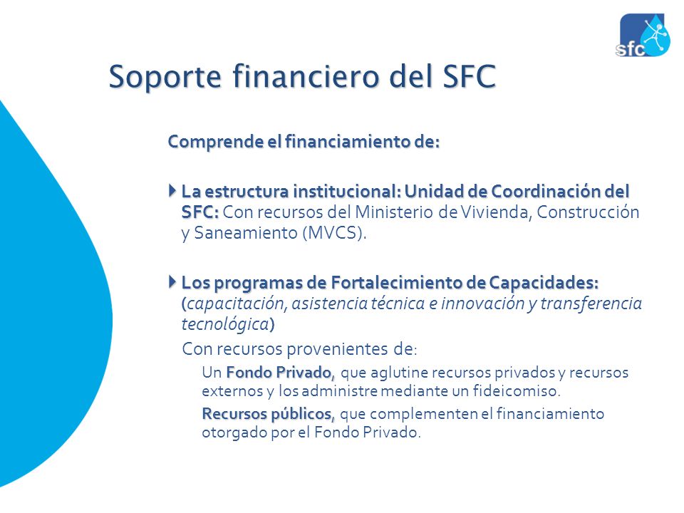 Soporte financiero del SFC