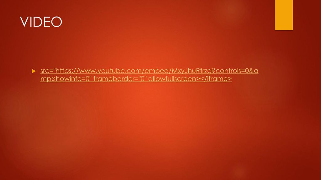VIDEO src=   controls=0&a mp;showinfo=0 frameborder= 0 allowfullscreen></iframe>