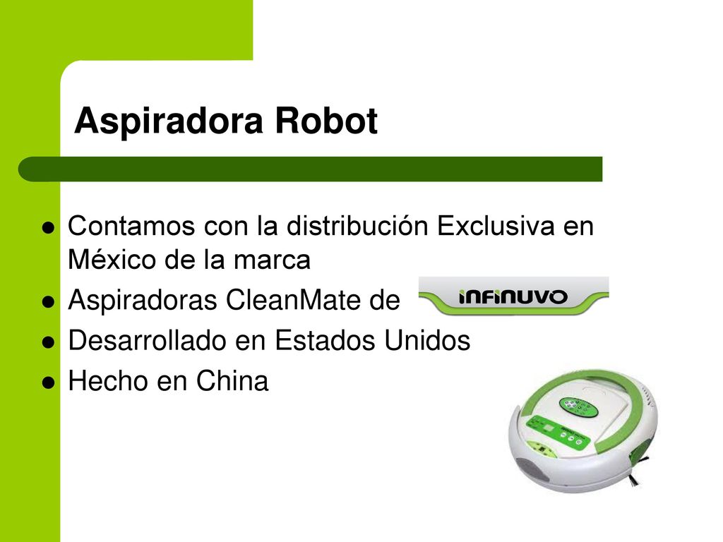 Aspiradora Robot Contamos con la distribución Exclusiva en México de la marca. Aspiradoras CleanMate de.