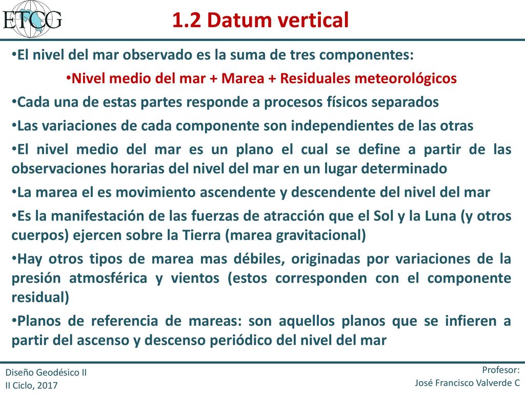 Nivel medio del mar + Marea + Residuales meteorológicos