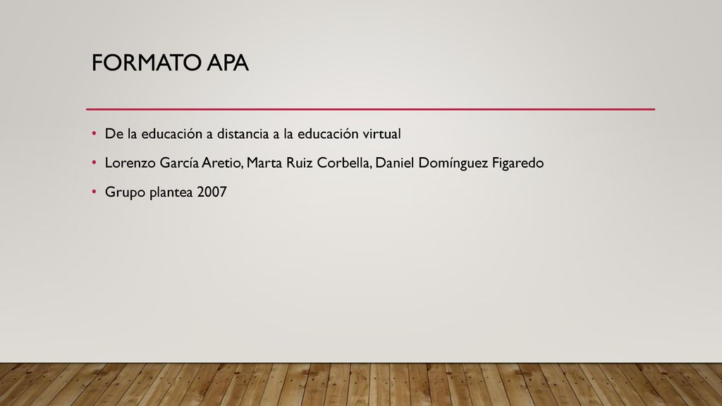 Formato apa De la educación a distancia a la educación virtual
