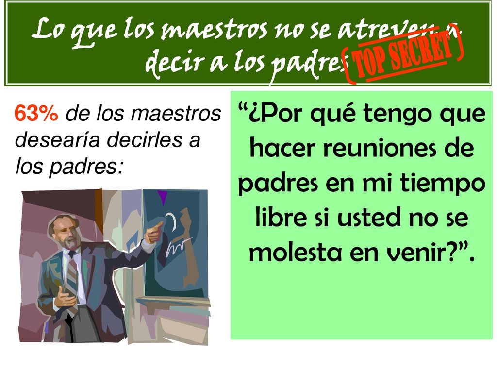 Lo que los maestros no se atreven a decir a los padres