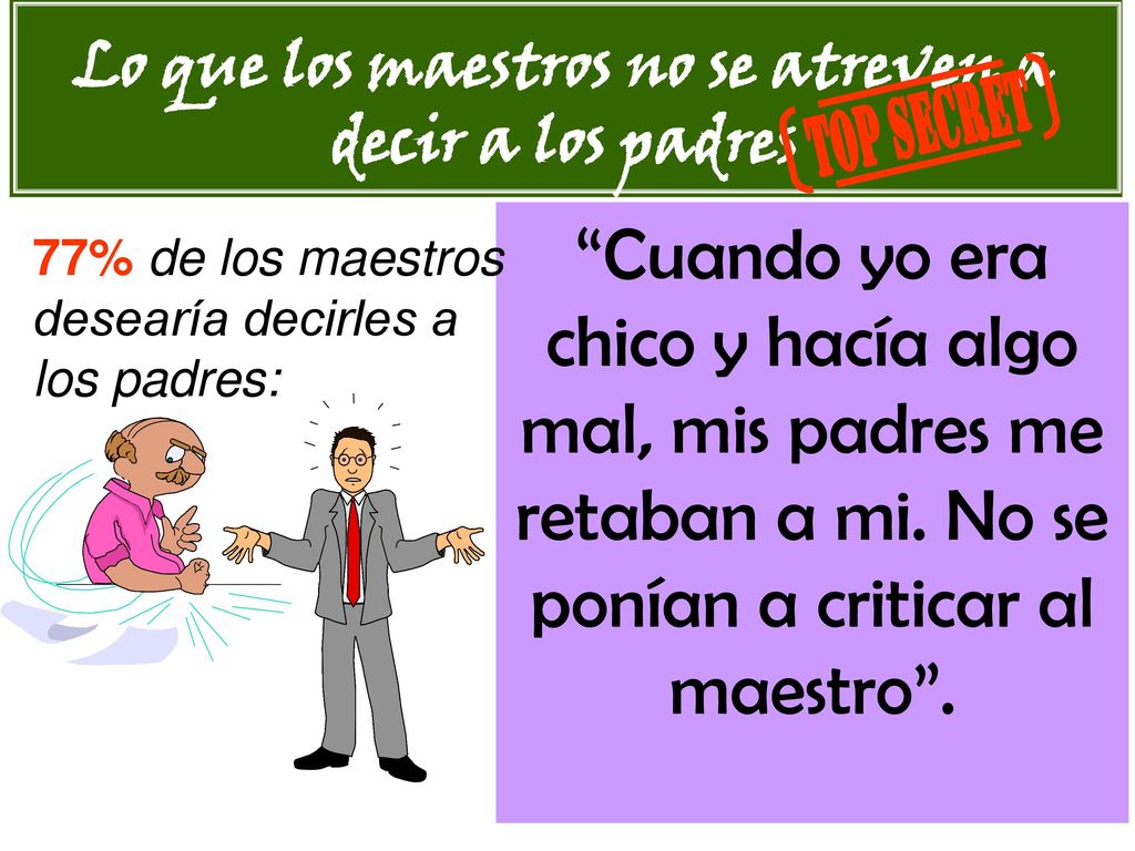 Lo que los maestros no se atreven a decir a los padres