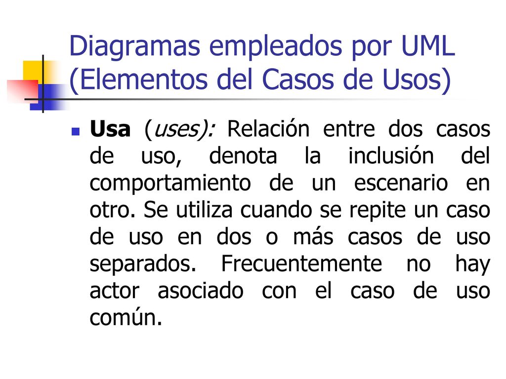 Diagramas empleados por UML (Elementos del Casos de Usos)