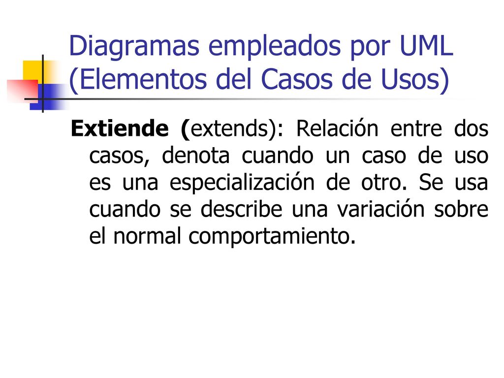 Diagramas empleados por UML (Elementos del Casos de Usos)