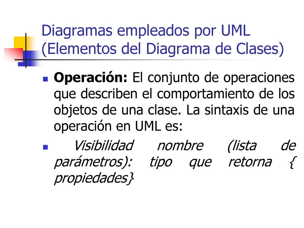 Diagramas empleados por UML (Elementos del Diagrama de Clases)
