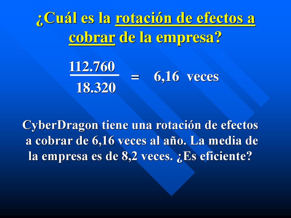 ¿Cuál es la rotación de efectos a cobrar de la empresa