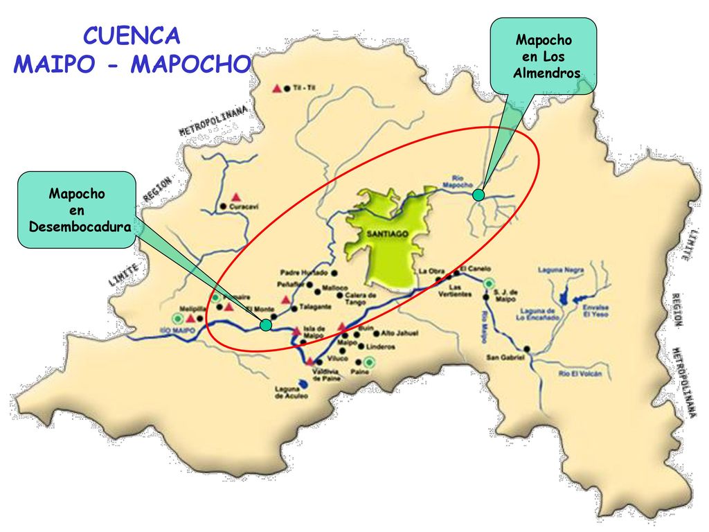 CUENCA MAIPO - MAPOCHO Mapocho en Los Almendros Mapocho en