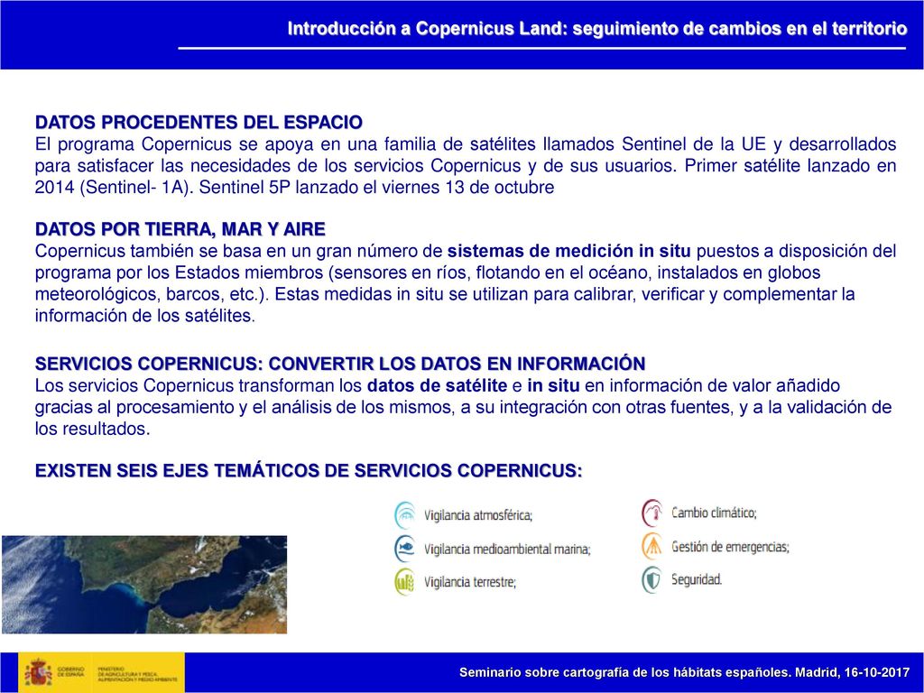 Introducción a Copernicus Land: seguimiento de cambios en el territorio