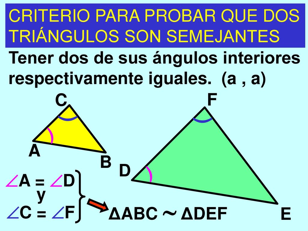 ( ( CRITERIO PARA PROBAR QUE DOS TRIÁNGULOS SON SEMEJANTES