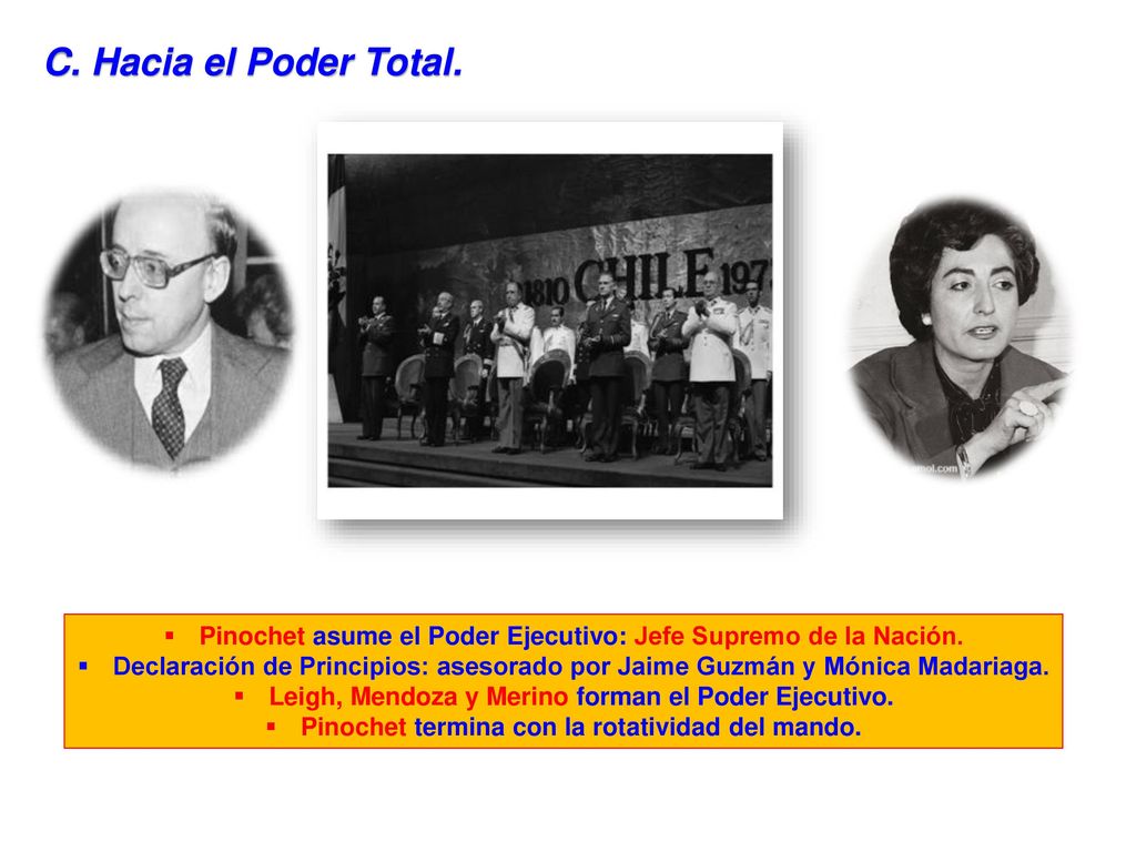 C. Hacia el Poder Total. Pinochet asume el Poder Ejecutivo: Jefe Supremo de la Nación.