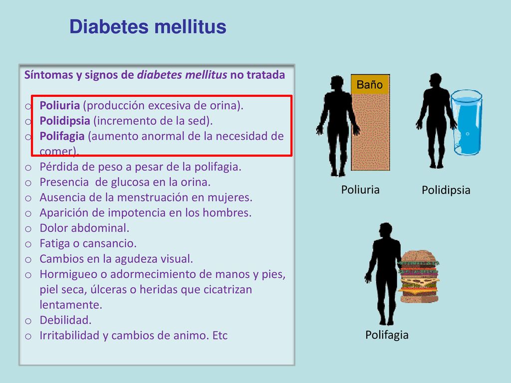 Diabetes mellitus Síntomas y signos de diabetes mellitus no tratada
