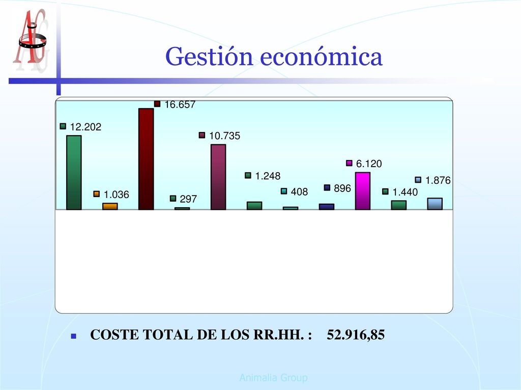 Gestión económica COSTE TOTAL DE LOS RR.HH. : ,85 Animalia Group
