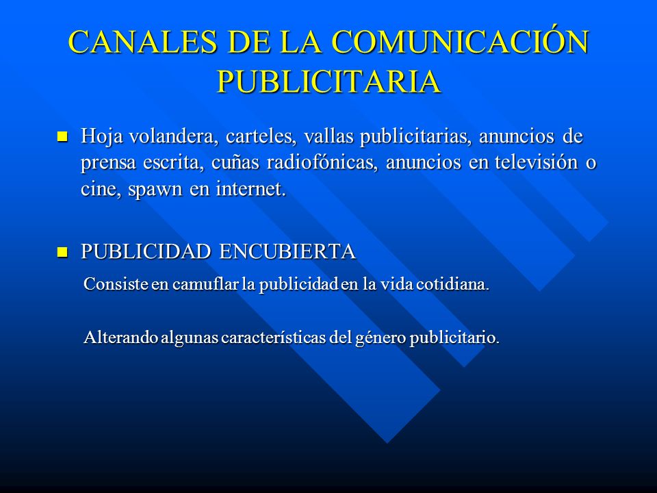 CANALES DE LA COMUNICACIÓN PUBLICITARIA