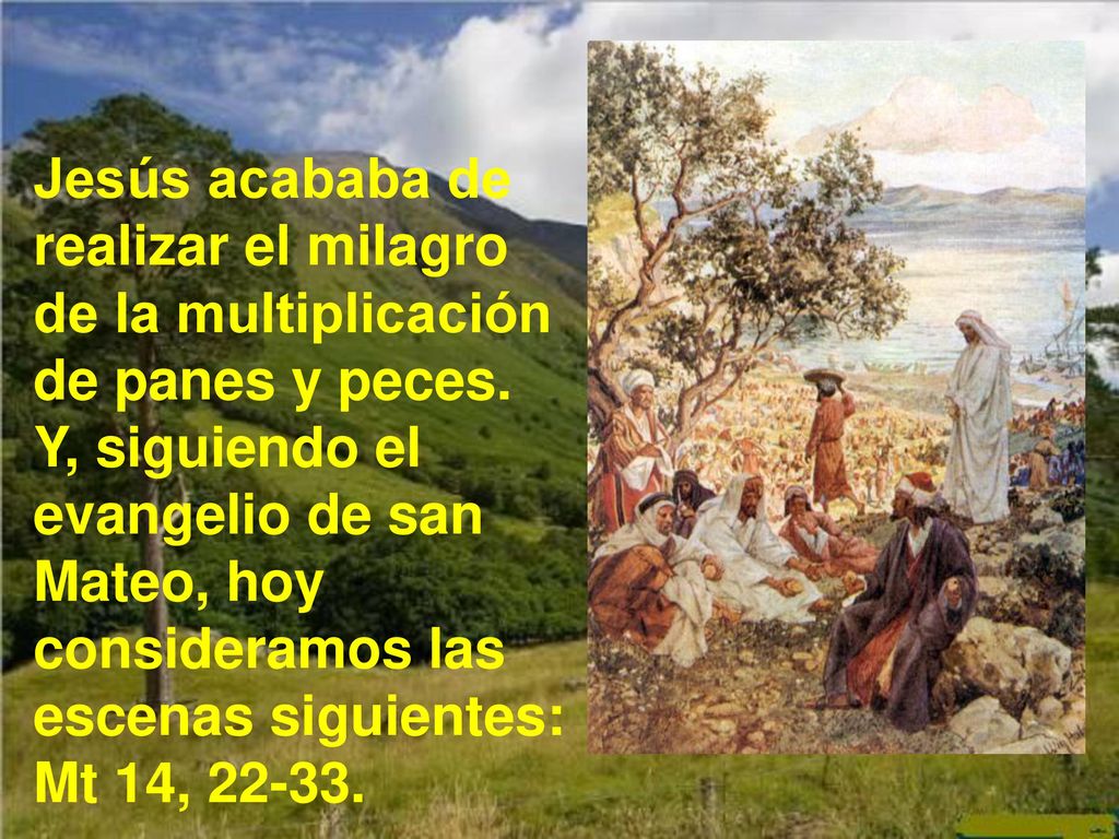 Jesús acababa de realizar el milagro de la multiplicación de panes y peces.
