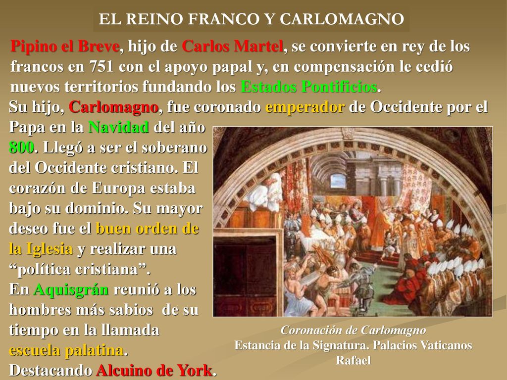 Coronación de Carlomagno Estancia de la Signatura. Palacios Vaticanos