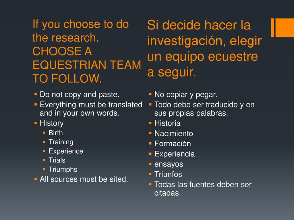 If you choose to do the research, CHOOSE A EQUESTRIAN TEAM TO FOLLOW
