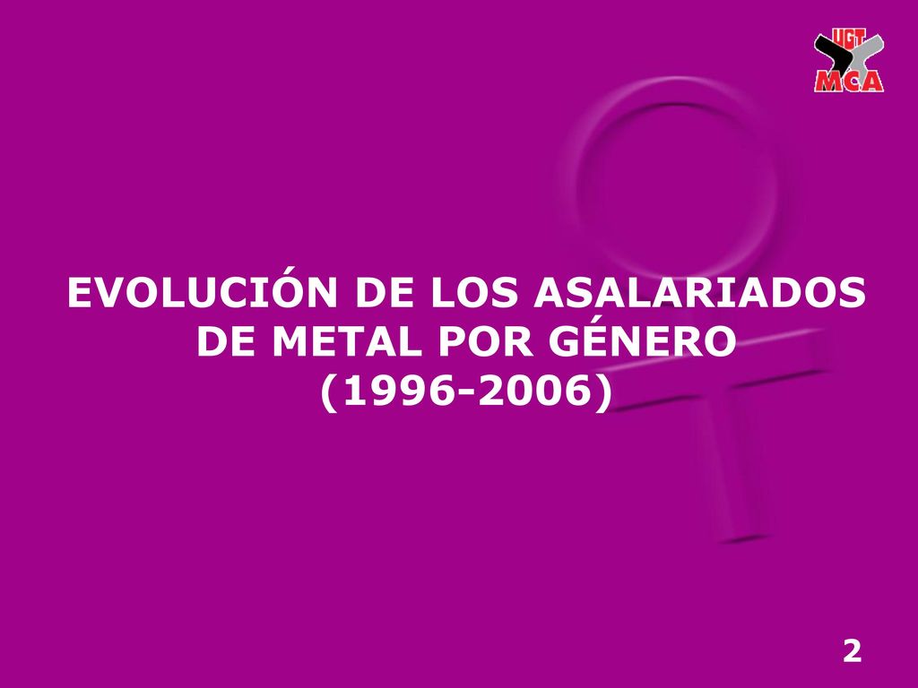 EVOLUCIÓN DE LOS ASALARIADOS DE METAL POR GÉNERO ( )
