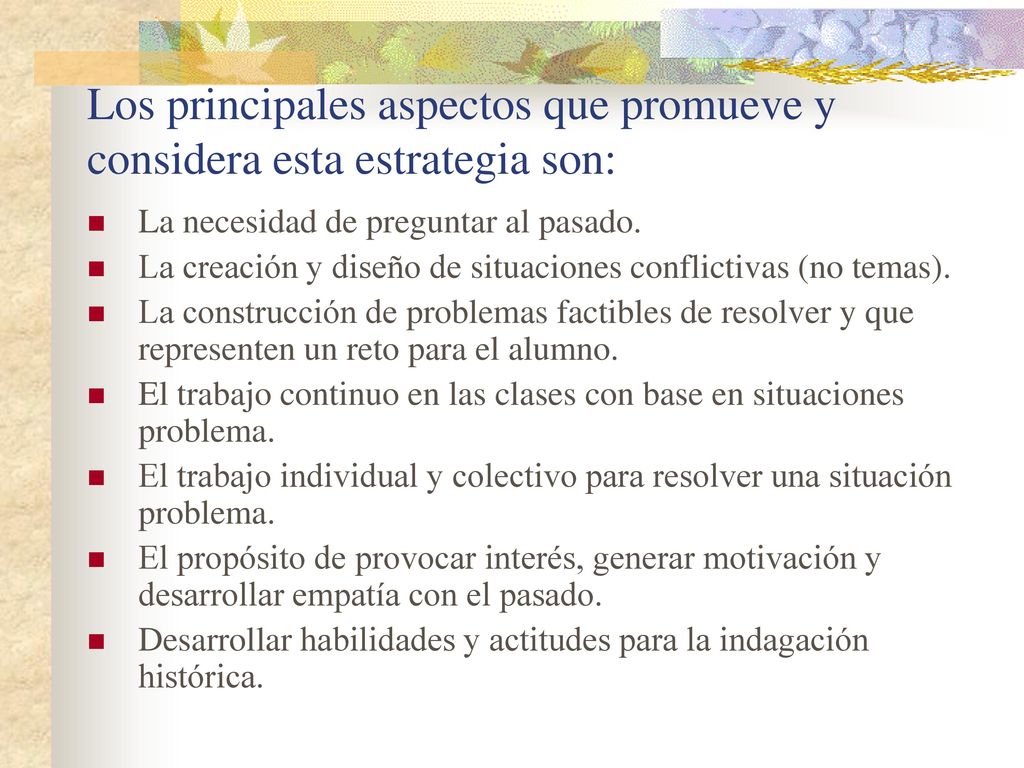 Los principales aspectos que promueve y considera esta estrategia son: