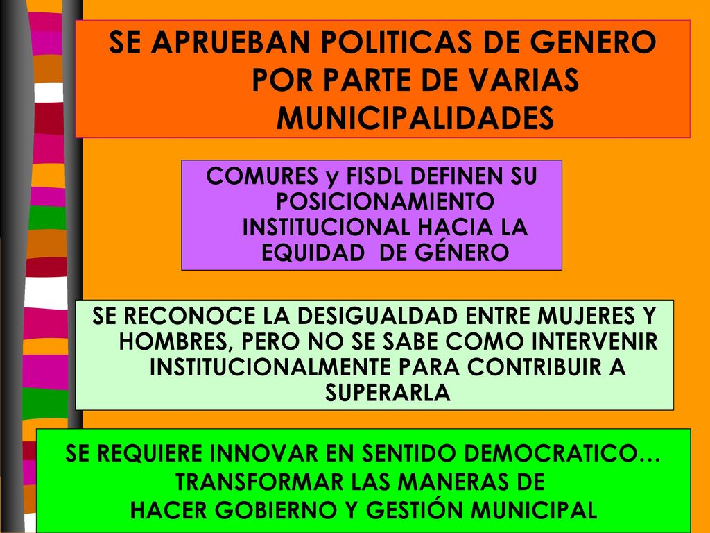 SE APRUEBAN POLITICAS DE GENERO POR PARTE DE VARIAS MUNICIPALIDADES