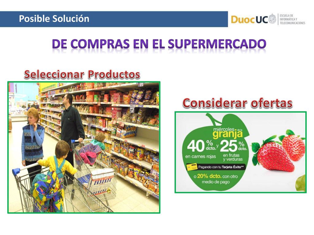 De compras en el supermercado Seleccionar Productos