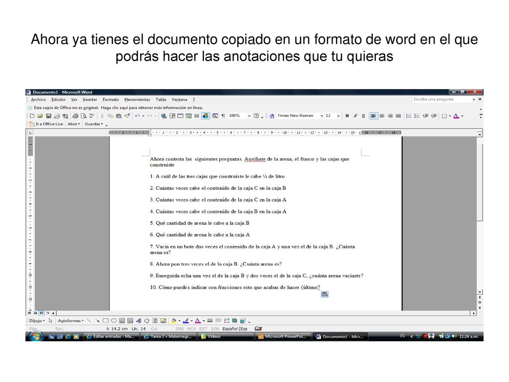 Ahora ya tienes el documento copiado en un formato de word en el que podrás hacer las anotaciones que tu quieras