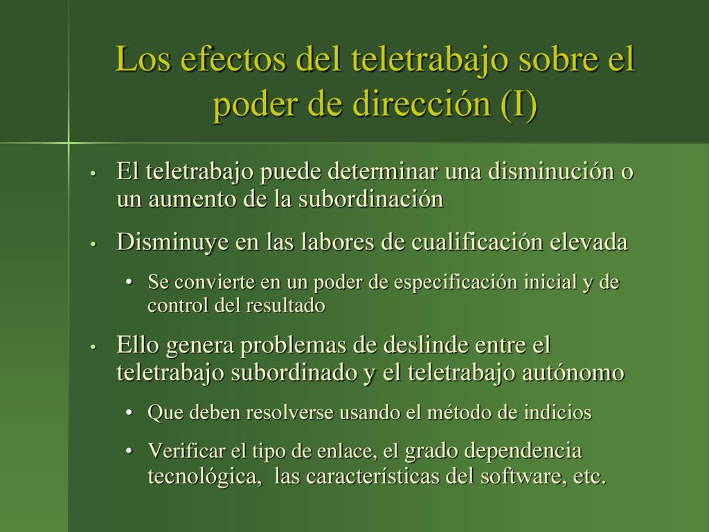 Los efectos del teletrabajo sobre el poder de dirección (I)