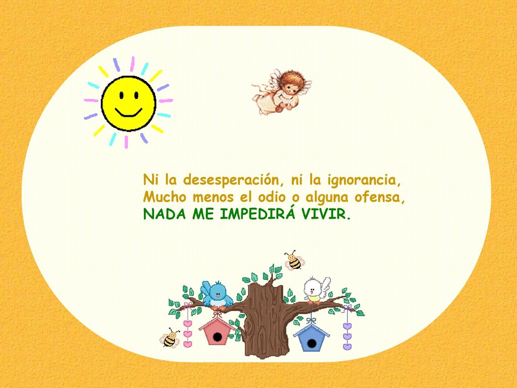 Ni la desesperación, ni la ignorancia, Mucho menos el odio o alguna ofensa, NADA ME IMPEDIRÁ VIVIR.