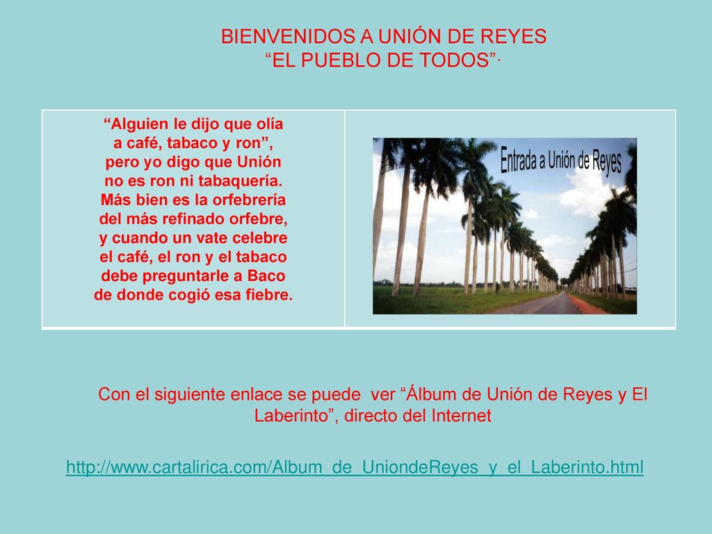 BIENVENIDOS A UNIÓN DE REYES EL PUEBLO DE TODOS ·