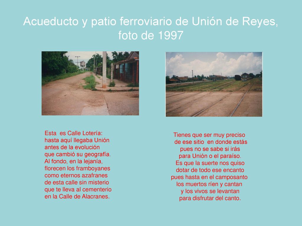 Acueducto y patio ferroviario de Unión de Reyes, foto de 1997
