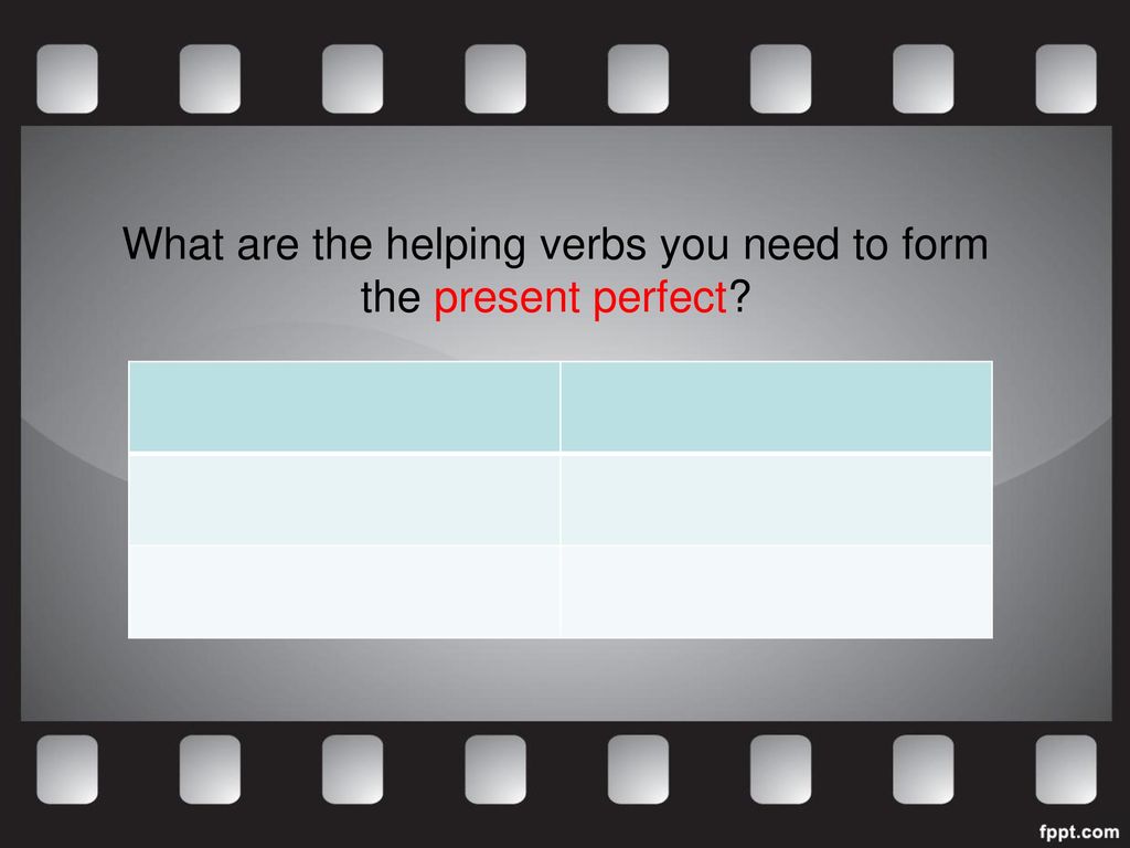 What are the helping verbs you need to form the present perfect