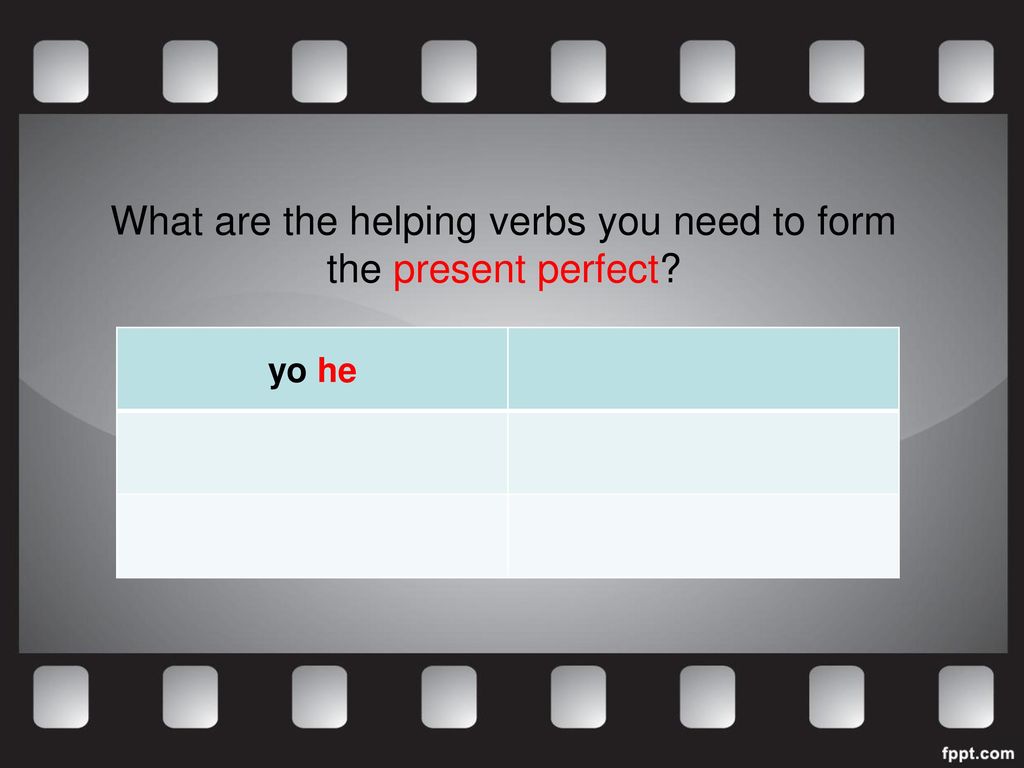 What are the helping verbs you need to form the present perfect