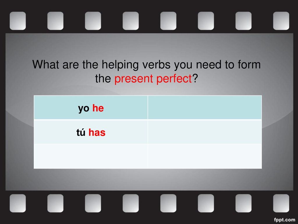 What are the helping verbs you need to form the present perfect