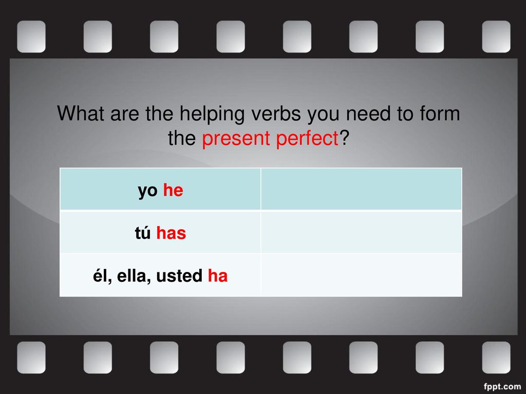 What are the helping verbs you need to form the present perfect