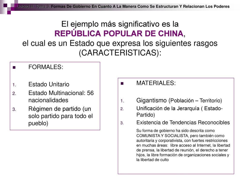 Unidad III. Tema 3. Formas De Gobierno En Cuanto A La Manera Como Se Estructuran Y Relacionan Los Poderes