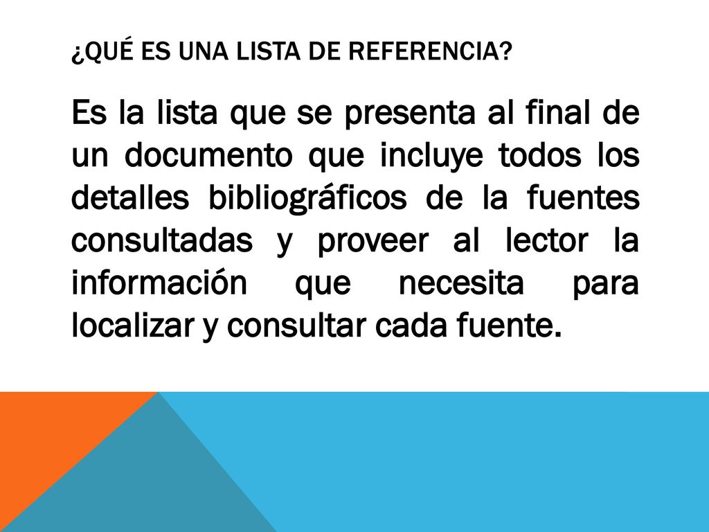 ¿Qué es una lista de referencia