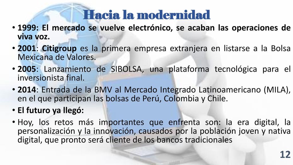 Hacia la modernidad 1999: El mercado se vuelve electrónico, se acaban las operaciones de viva voz.