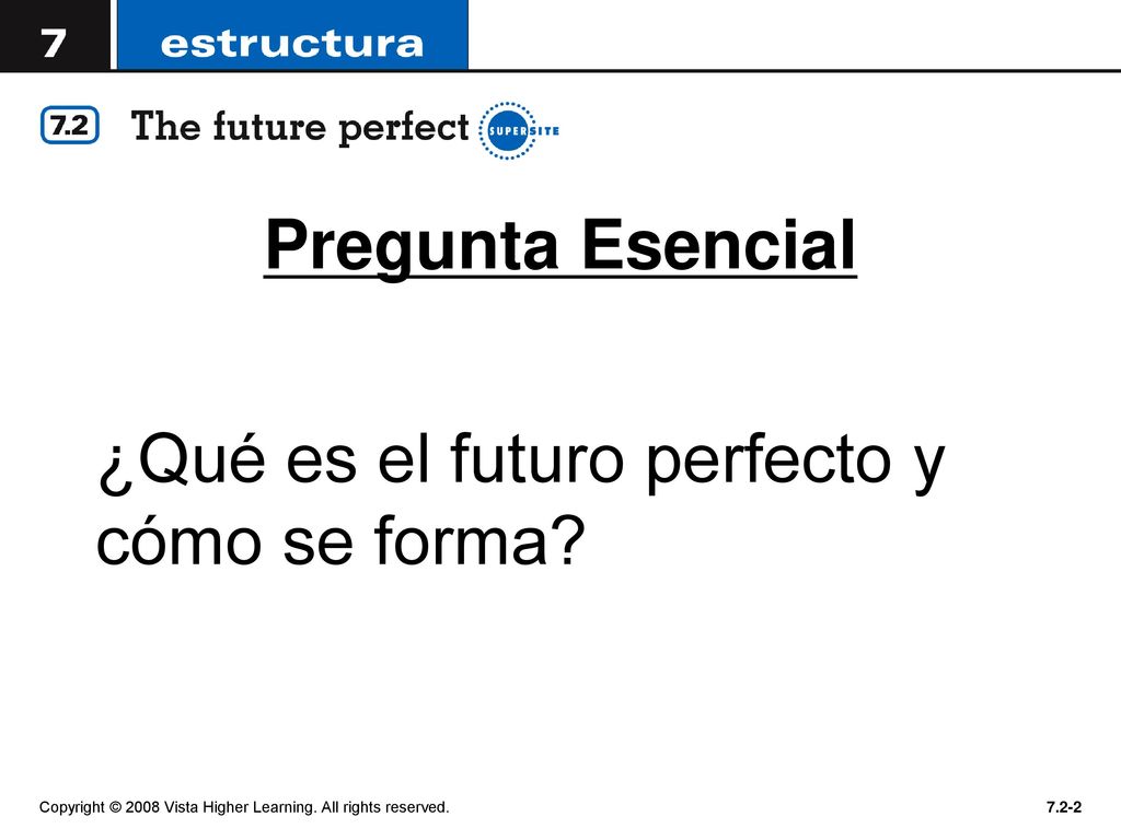 Pregunta Esencial ¿Qué es el futuro perfecto y cómo se forma