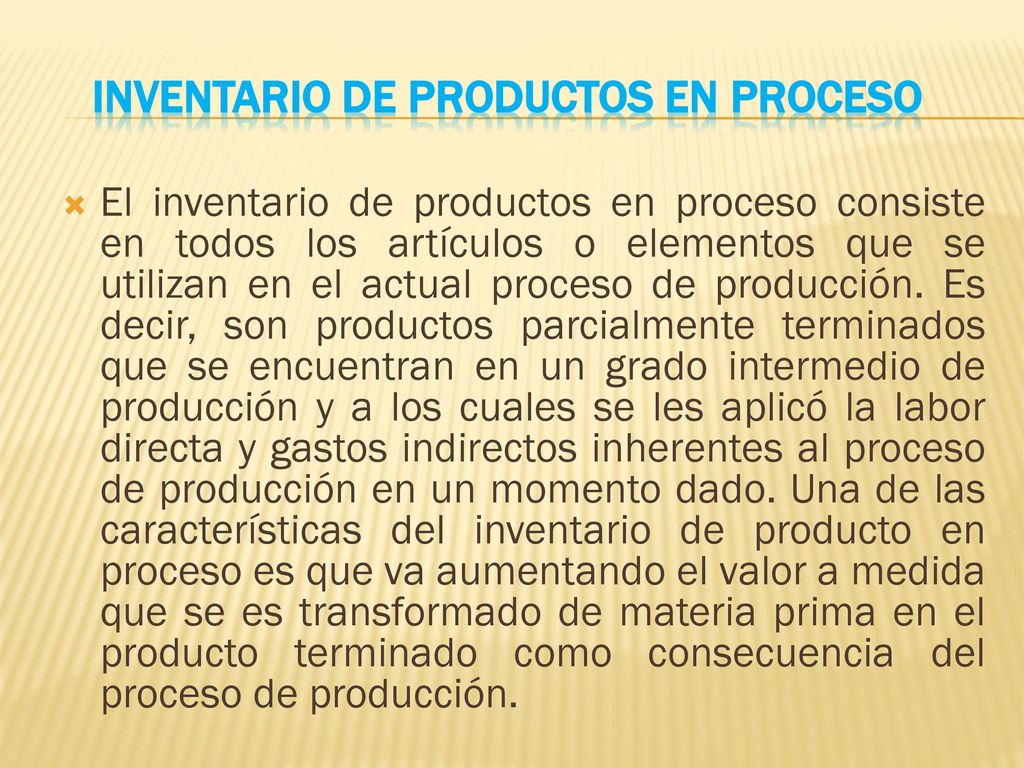 Inventario de Productos en Proceso