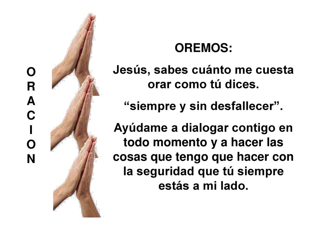 Jesús, sabes cuánto me cuesta orar como tú dices.