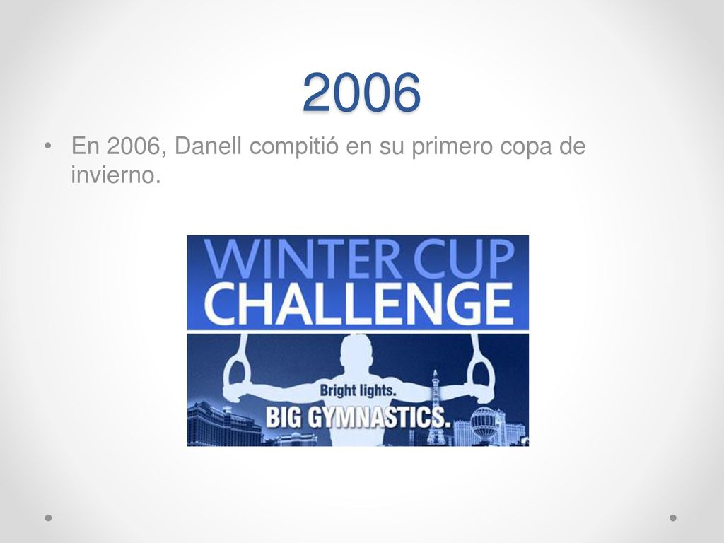 2006 En 2006, Danell compitió en su primero copa de invierno.