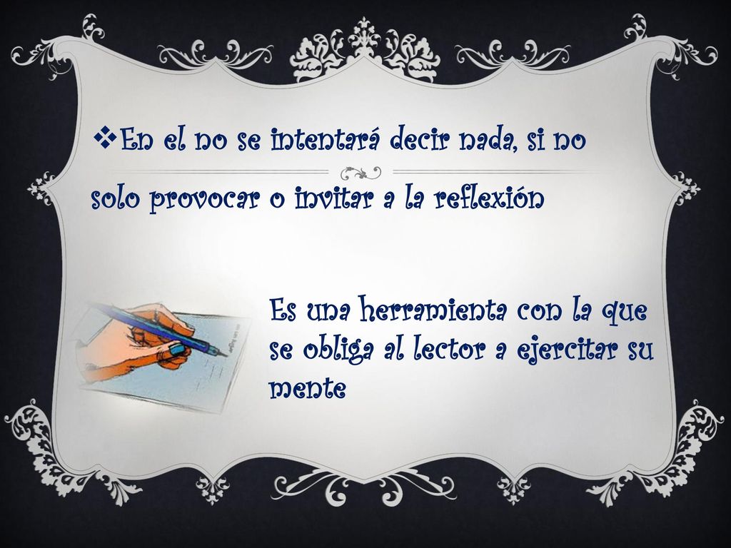 En el no se intentará decir nada, si no solo provocar o invitar a la reflexión