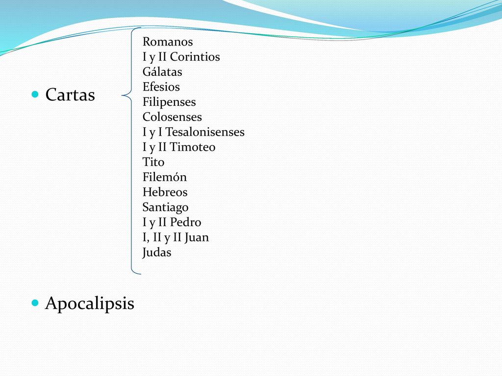 Cartas Apocalipsis Romanos I y II Corintios Gálatas Efesios Filipenses
