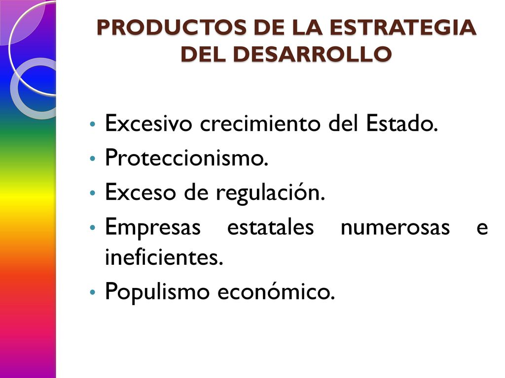 PRODUCTOS DE LA ESTRATEGIA DEL DESARROLLO
