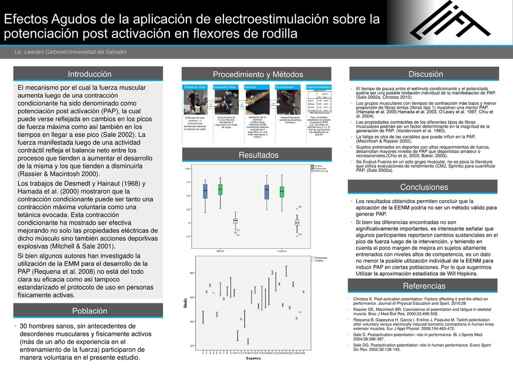 Efectos Agudos de la aplicación de electroestimulación sobre la potenciación post activación en flexores de rodilla